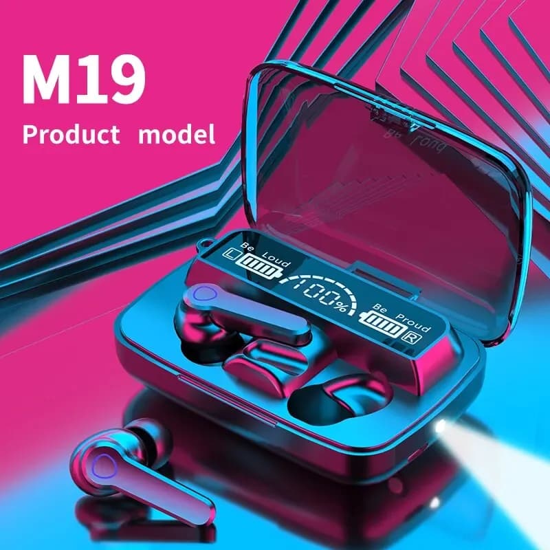 M19 Bluetooth Wireless Tws game support Touch In-ear with noise cancellation Mini earphone Power Bank Emergency