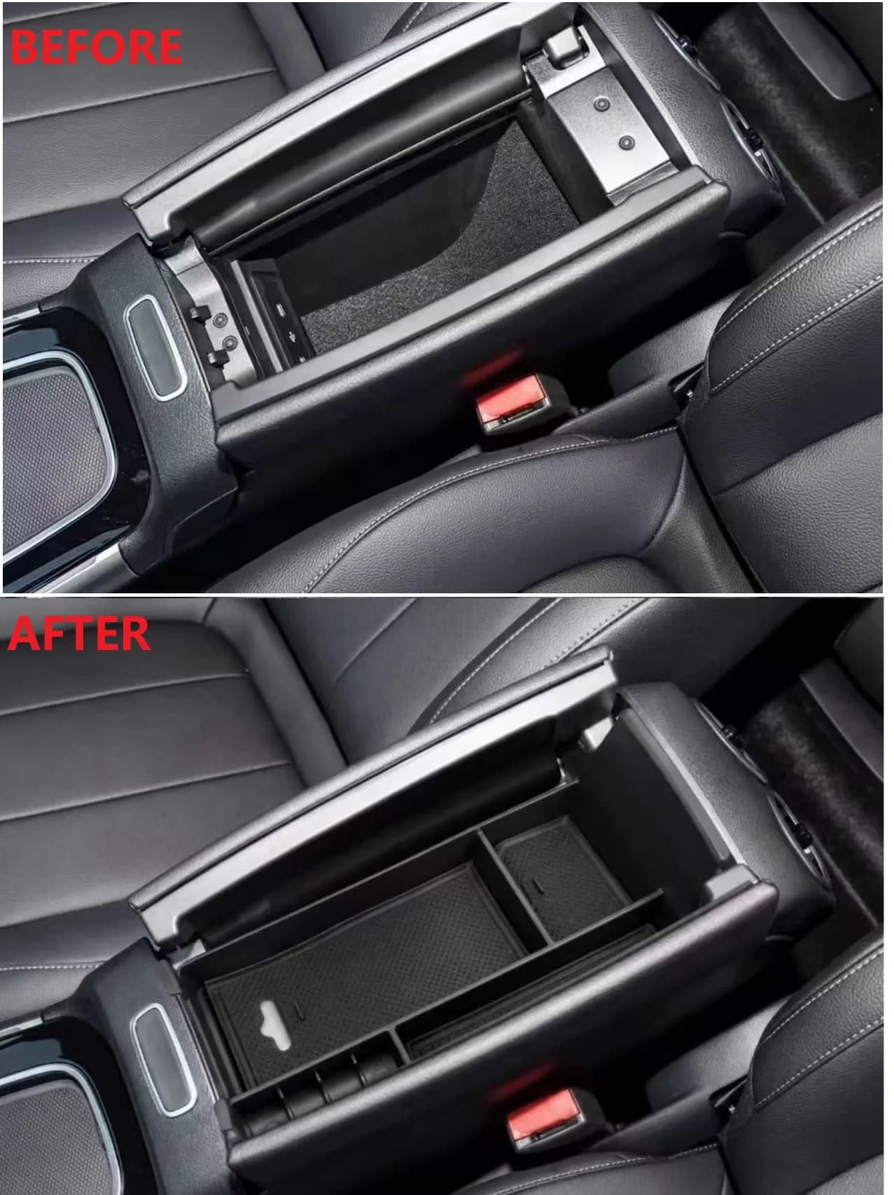 Custom Fit ABS Center Console Organizer Tray Storage Box for Mercedes Benz A Class W176 W177 B Class W246 W247 2013-2023