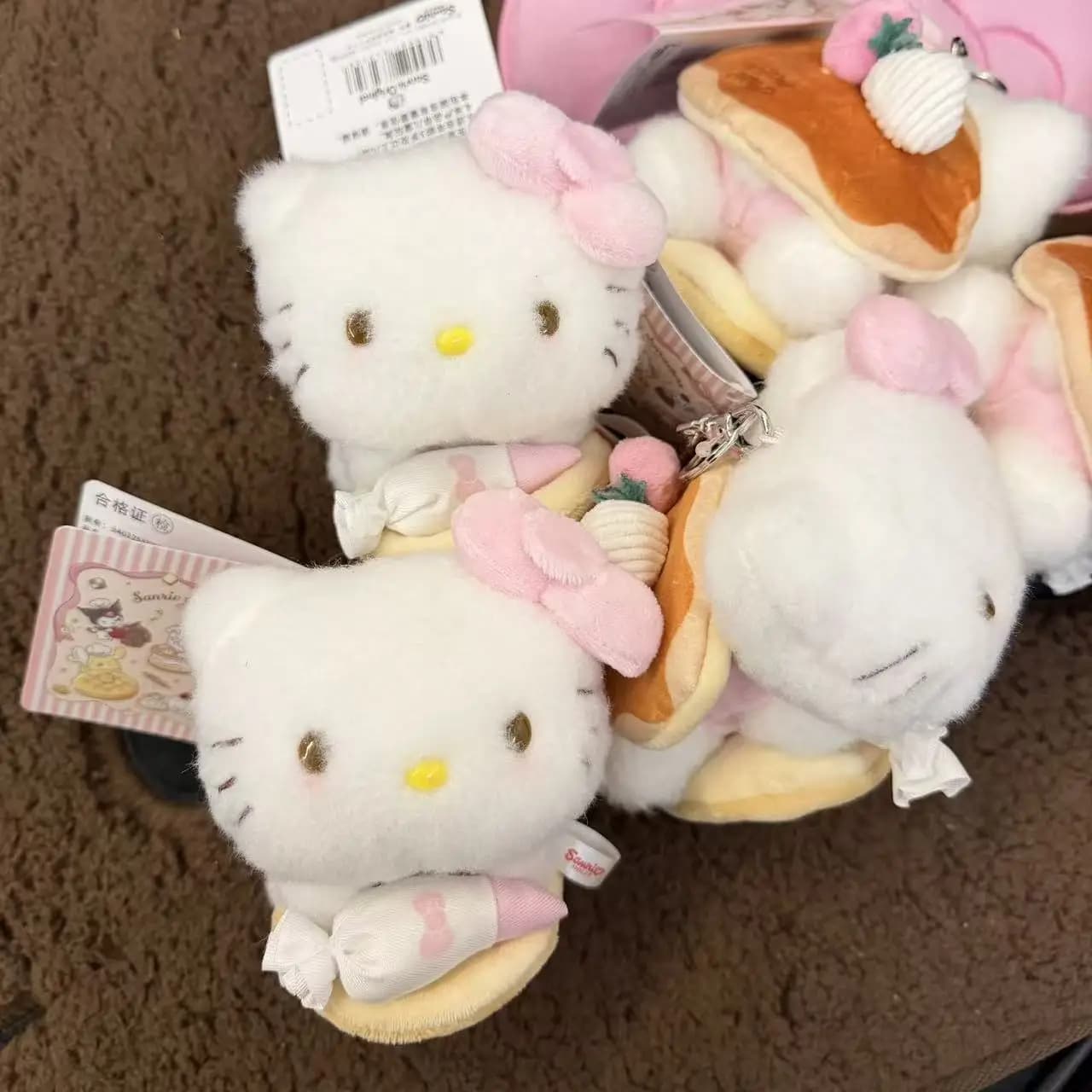 Hello Kitty Cream Muffin Dessert Baking Series Plush Stuffed Toy Keychain Cartoon Backpack Pendant Birthday Gift for Friends
