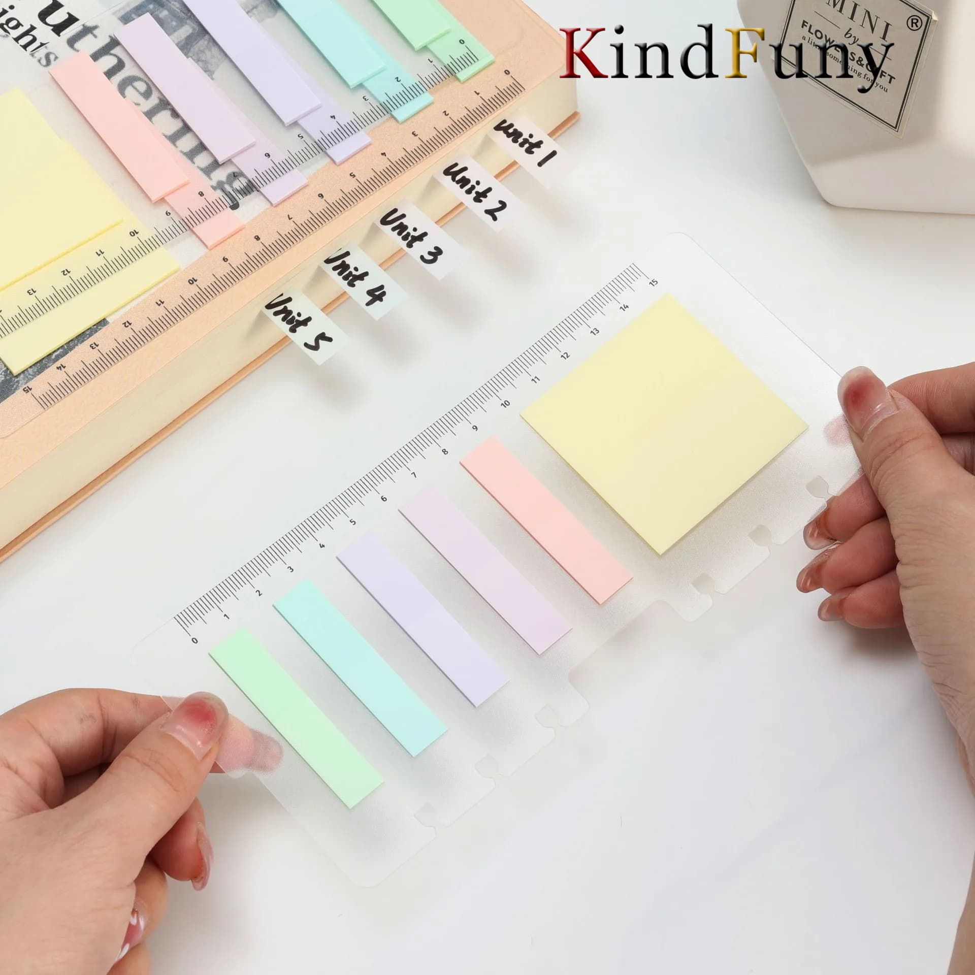 KindFuny 120 Lenzuola Note Appiccicose Trasparenti Annotazione Autoadesiva Libri Segnalibri Memo Pad Schede Indice Cancelleria