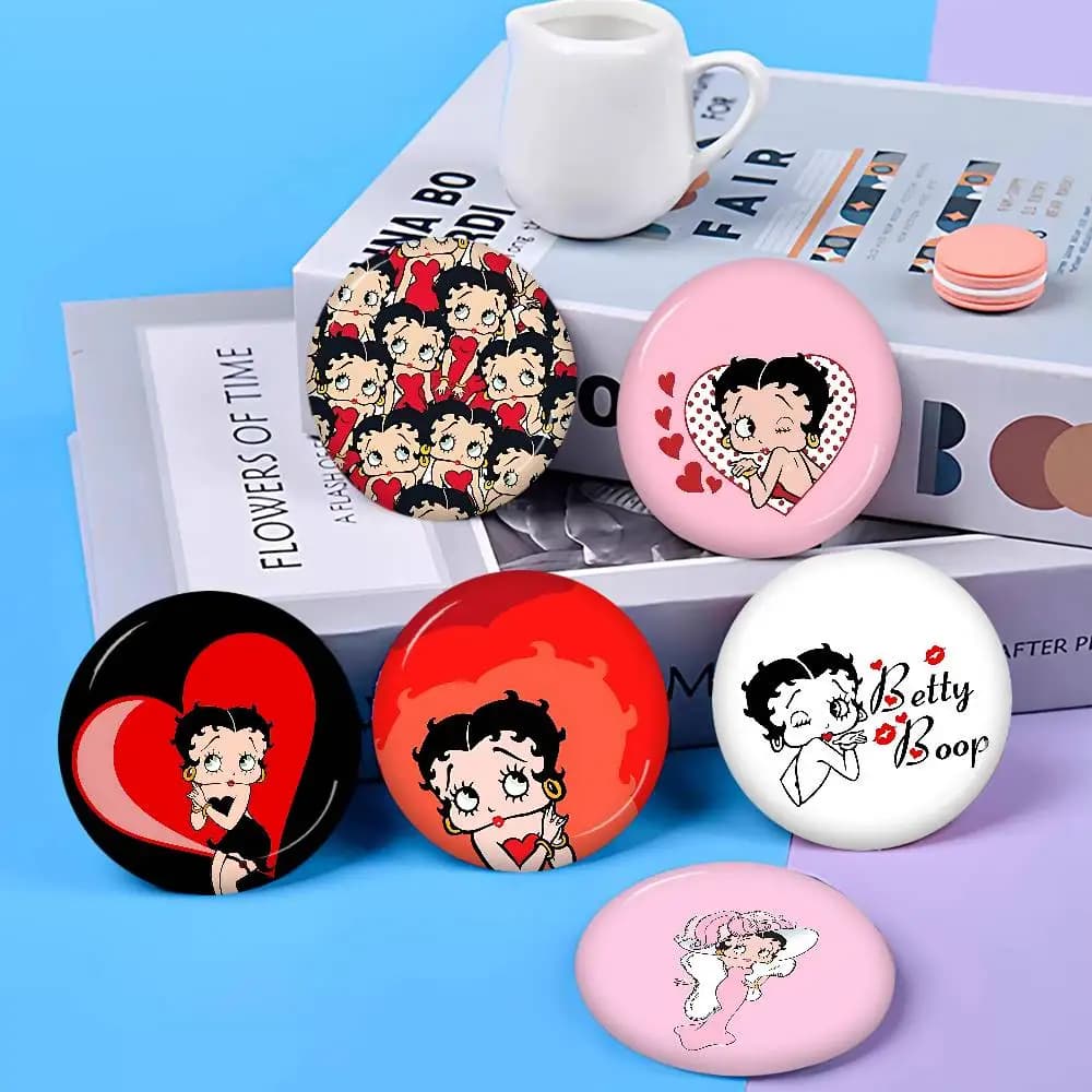 Spille Rotonde B-Betty Girl B-Boops con Slogan, Spille Creative per Zaini e Abbigliamento, Decorazioni Moda, Gioielli Cartoon, Regali