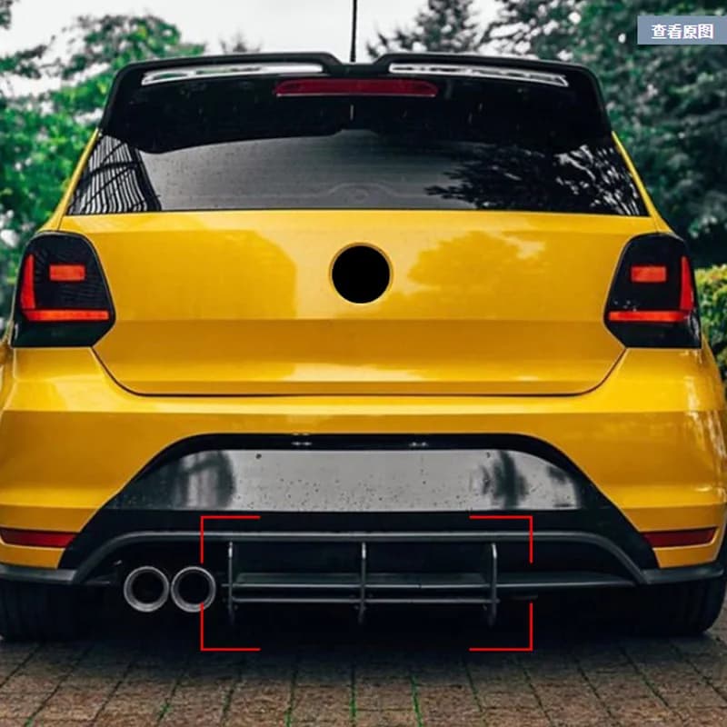 ABS Matte Black Rear Blade Diffuser Splitter For VW Polo GTI Mk5 2011-2018 Hatchback Rear Bumper Lip Spoiler Mod Accessory