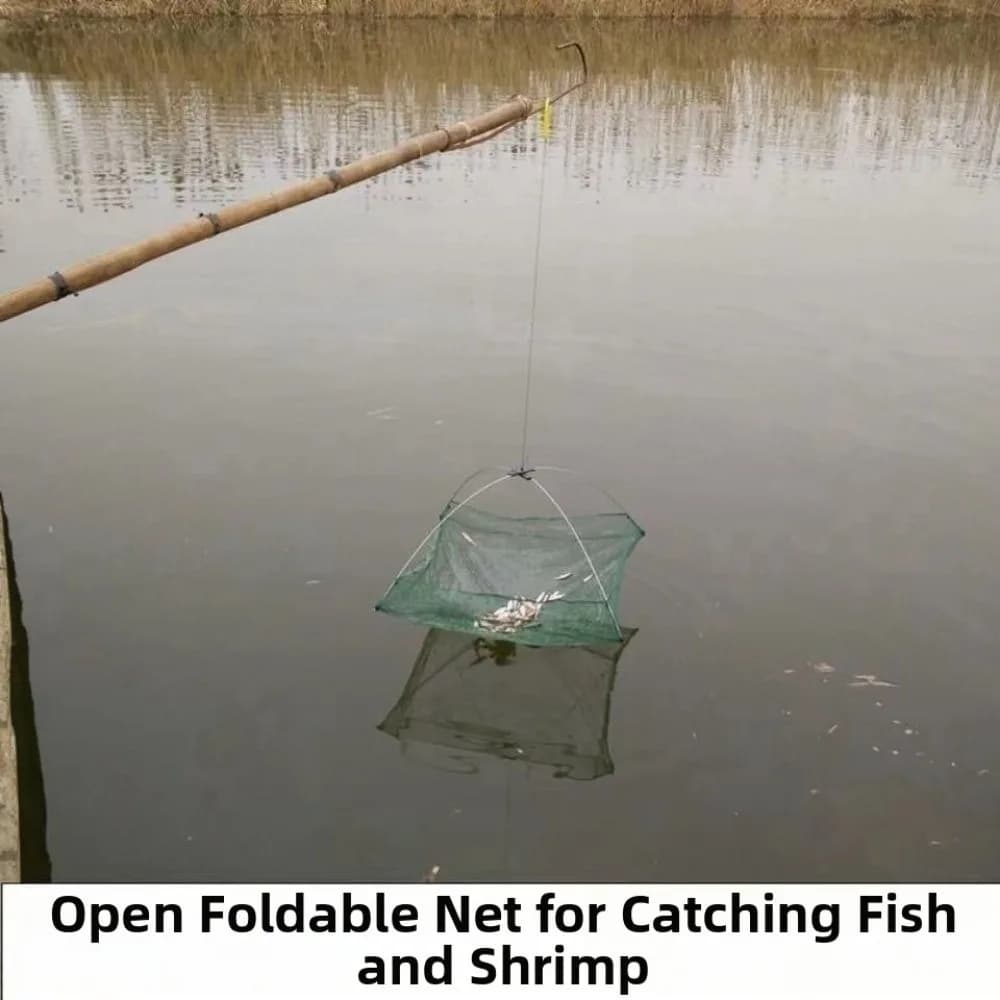 Foldable Design Folding Fishing Net Nylon Material Baits Trap Feature Nylon Fishing Net Cast Dip Use Mesh Structure