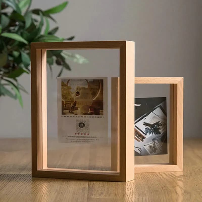 Cornici per foto in legno Espositore da tavolo Cornici per fiori pressati su doppio lato Campione di piante Clip per erbario Doppio cornice in vetro