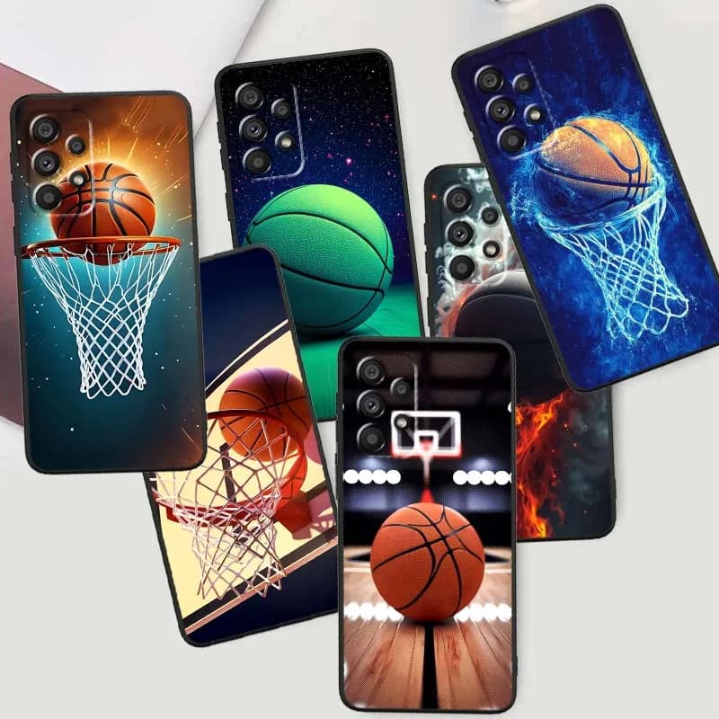 Black sports phone cover for Samsung A73 A72 A71 A55 A54 A52 A51 A13 A22 A16 A15 A12 A14 A26 A07 5G