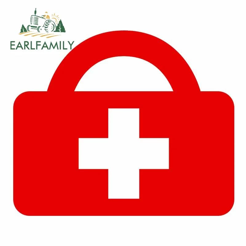 EARLFAMILY 13 cm x 10.9 cm Per Kit di Primo Soccorso Riparazione Decalcomanie Tavola Da Surf Adesivi Per Auto Frigorifero Impermeabile Materiale Del Vinile Decor
