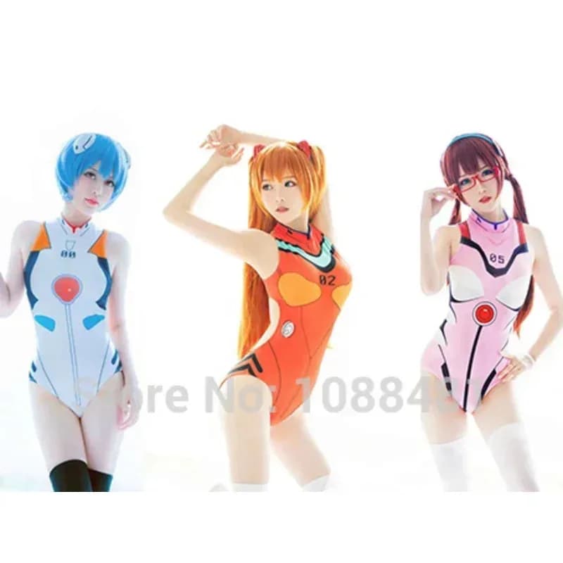 CyEVA Costumi da bagno OW D.VA costume da bagno Backless SUKUMIZU Asuka/AYANAMI/Makinami/SHINJI IKARI Cosplay Customes M17