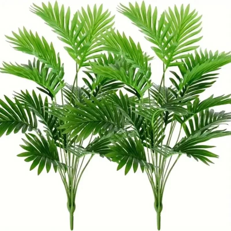 1/2pcs Large Artificial Palm Tree Dense Green Leaves Indoor/Outdoor Living Room Garden Balcony Decor Fake Plant