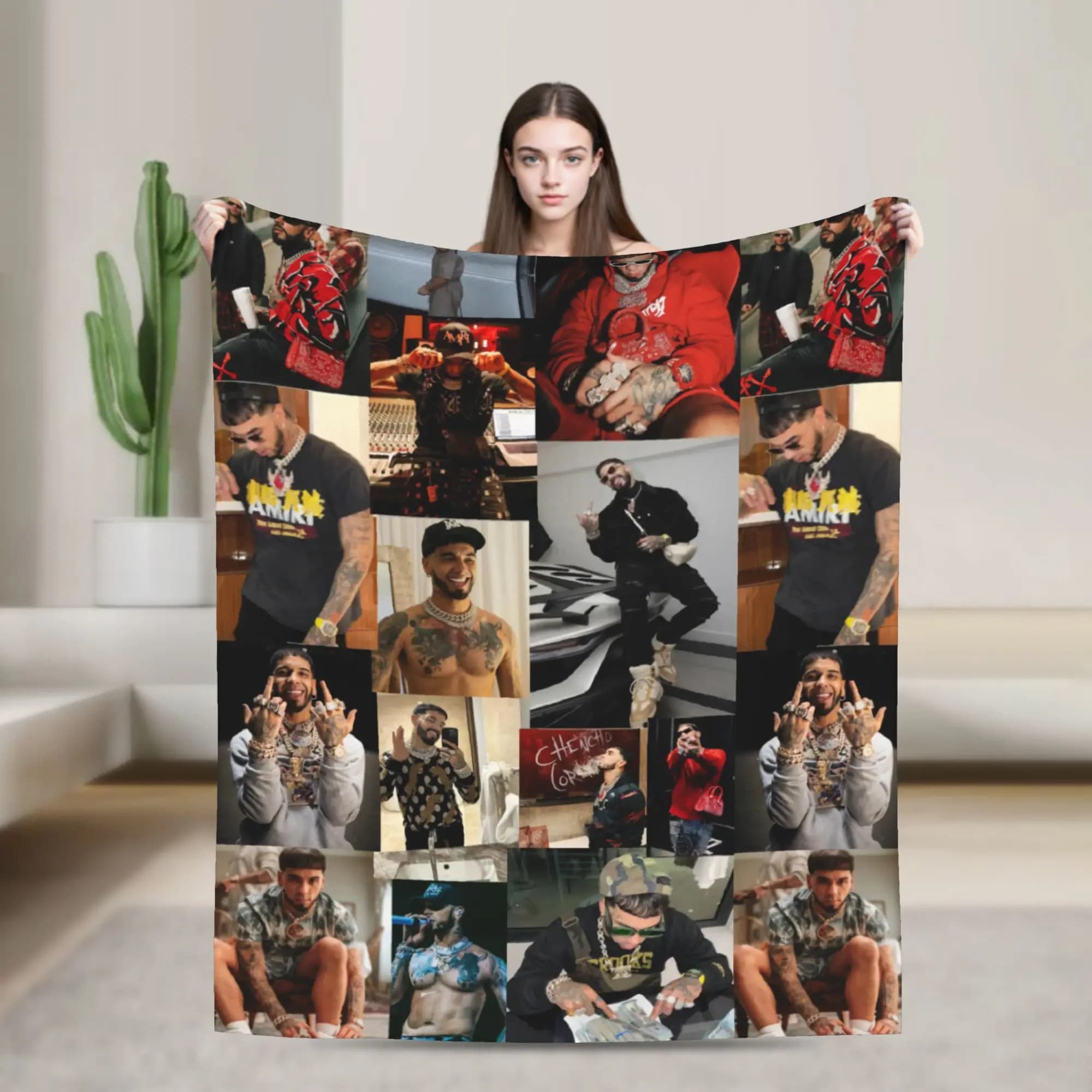 Coperta calda da campeggio Anuel AA Rapper Coperta da tiro Copriletto in flanella per divano sedia divano letto Copridivano moda