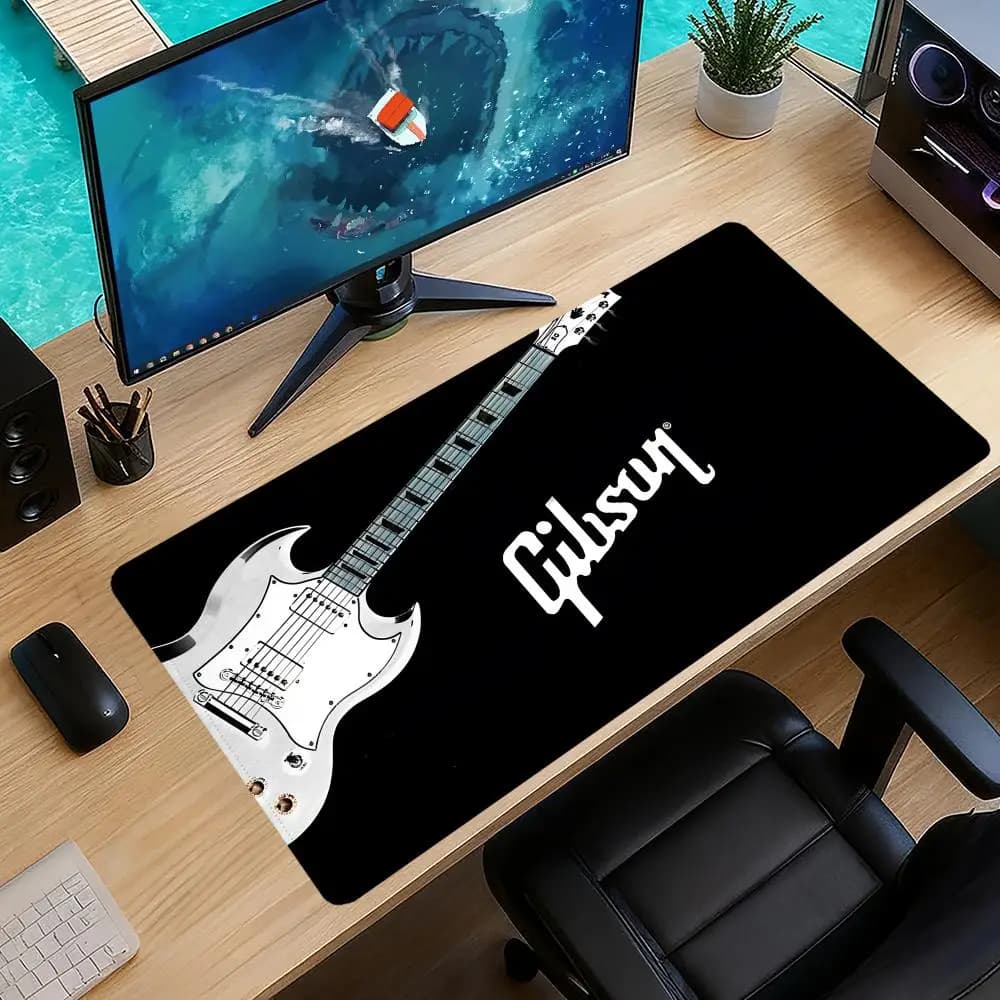 Tappetino per mouse Gibson, accessori da ufficio per gaming, tappetino per mouse grande, tappetino per tastiera da gioco, tappetino da scrivania antiscivolo, fai da te