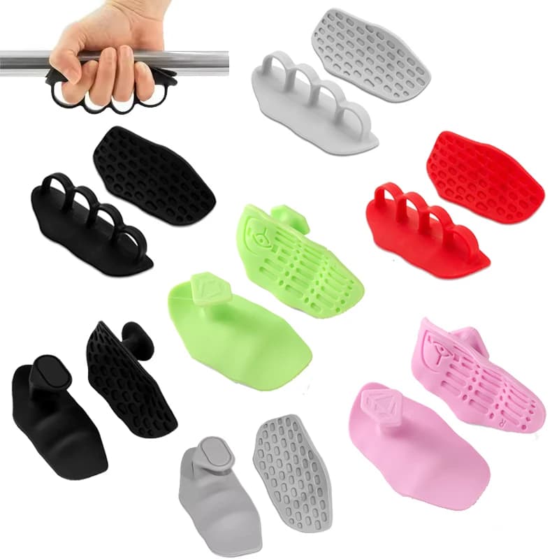 Pair of Anti-slip Grips for Weight Lifting, Tractions, Gym Training, Unisex Hand Ergonomics Protection, Rubber Reinforcement Gloves