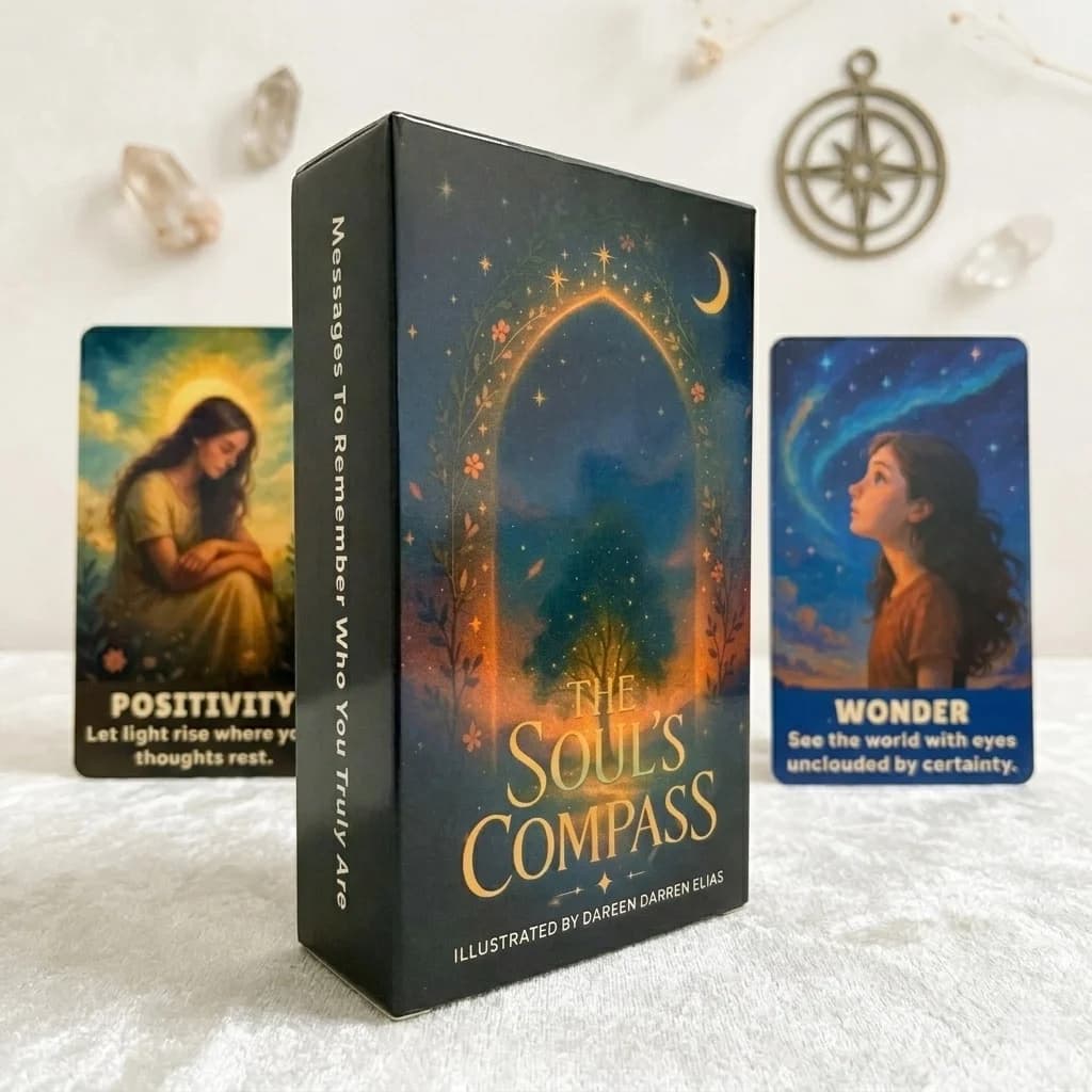 Set di 80 Carte Oracolo della Bussola dell'Anima in Inglese, Serie Tarocchi, Carte per Divinazione Spirituale, Regalo per Meditazione e Autoscoperta