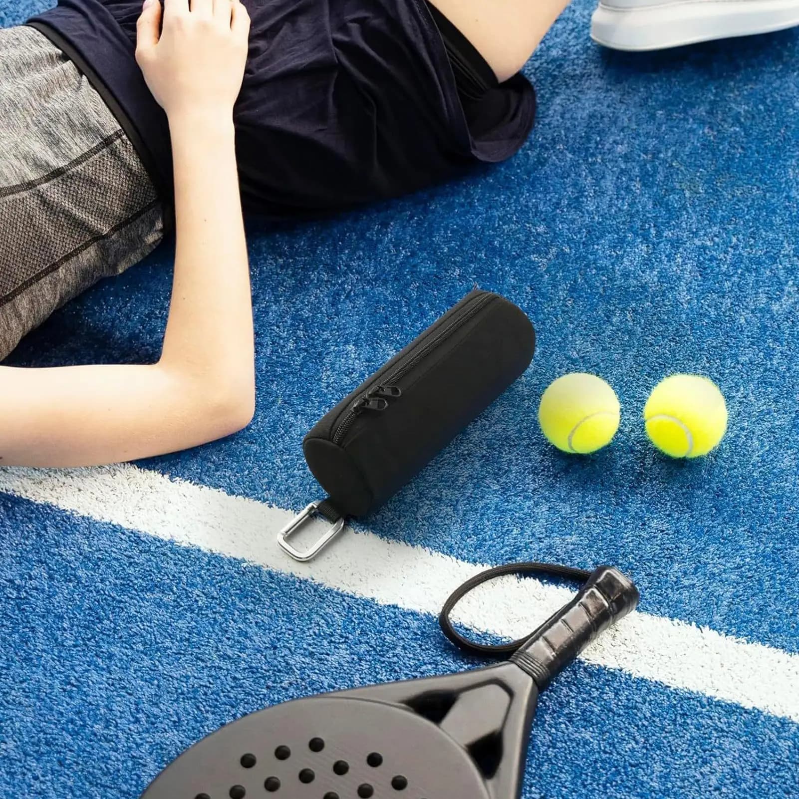 Borsa portaoggetti per palline da tennis Borsa da trasporto portatile Borsa porta pickleball con gancio per accessori per attrezzature da allenamento Pratica sportiva