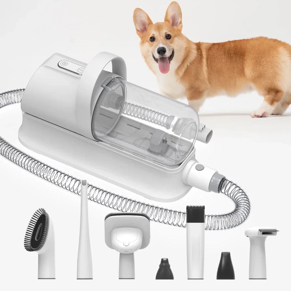 The 7-in-1 Pet Grooming Kit Includes A Vacuum-cleaning Nail Grinder and Other ABS and PP Plastic Tools for Dogs and Cats