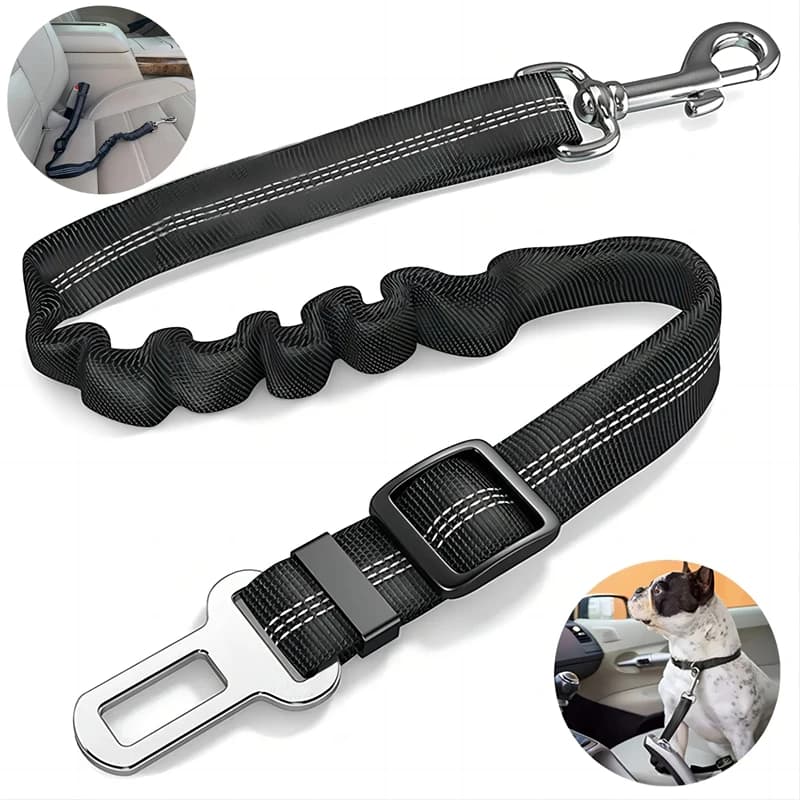 Adjustable Elastic Nylon Cat Dog Seat Belt Dog Harness Safety Lever Clip Pet Seat Vehicle Dog Collars Dog Accessories Durable