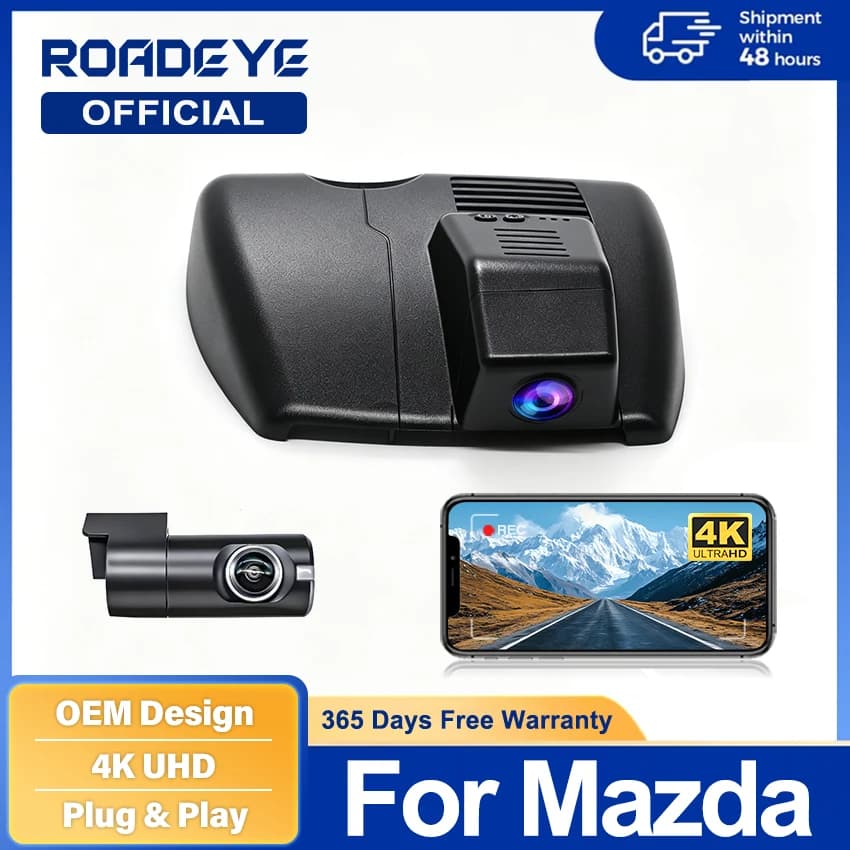 Dashcam For Mazda CX-5 CX5 CX-9 CX9 CX-8 CX-4 2017 2018 2019 2020 2021 2022 2023 2024, 4K DVR Dash Cam Camera Left-hand Drive