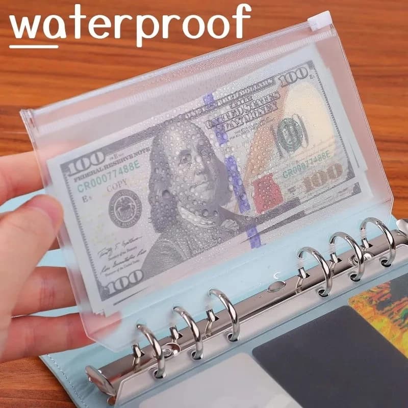 8 pezzi A5 A6 A7 cartelle con cerniera buste denaro organizzatore budget raccoglitore in PVC buste contanti tasca archiviazione documenti inserti a fogli mobili