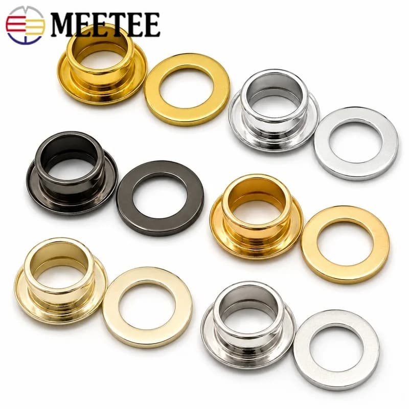 5/10Pcs 9/11/14mm Metal O Ring Buckles with Screws for Bag Eyelets Garment Rope Strap Hook Clasp DIY Leathercraft Hardware Set