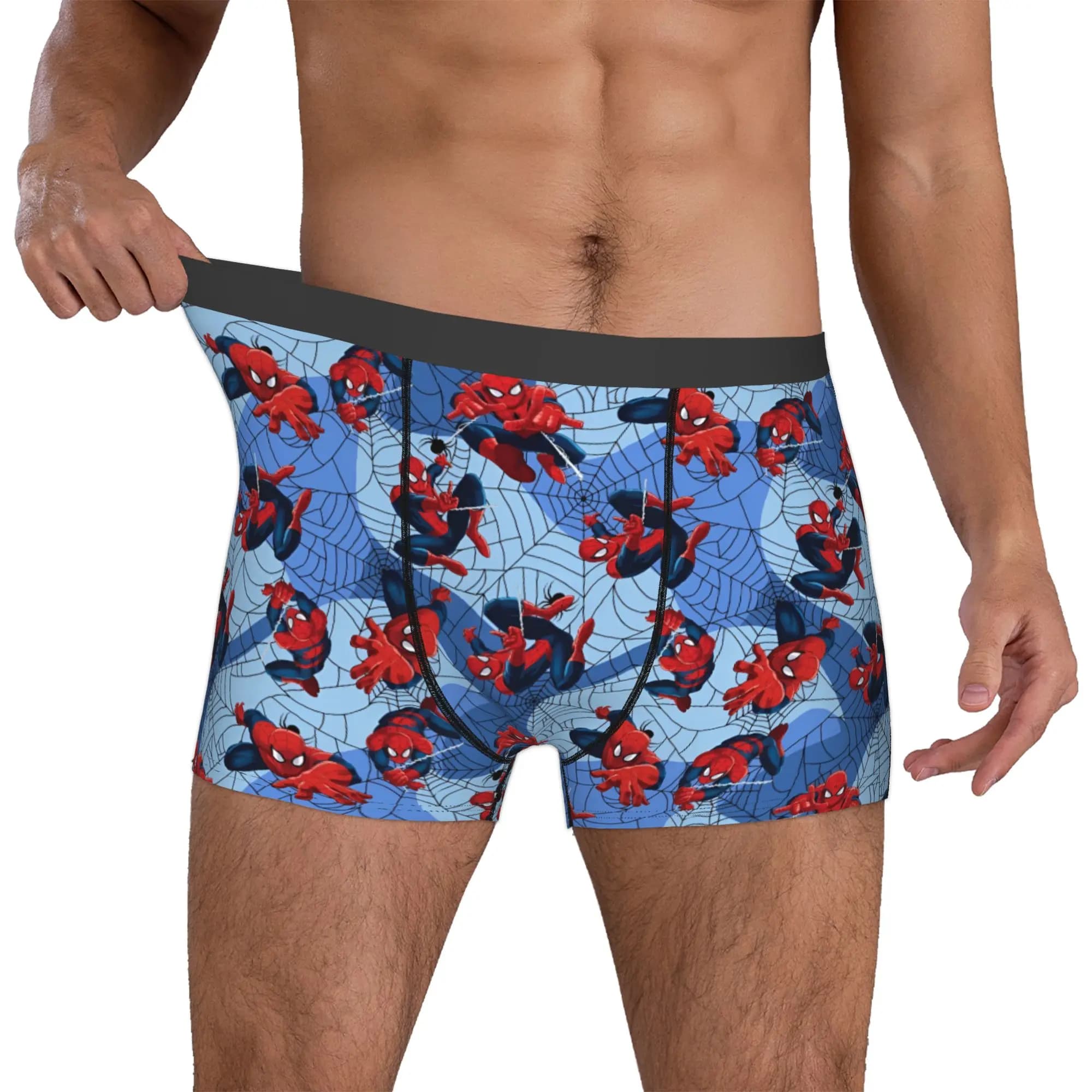 Boxer personalizzati S-Spider Man per uomo, mutande da supereroe stampate in 3D, slip morbidi