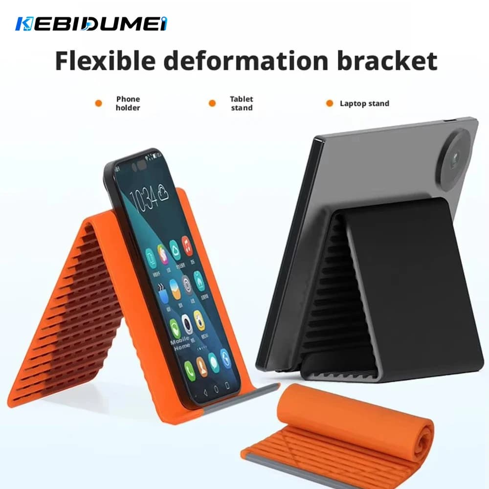 KEBIDUMEI Foldable Silicone Phone Holder Portable Adjustable Multi-Angle Desktop Stand For Phone Pad Laptop Tablet Home Office