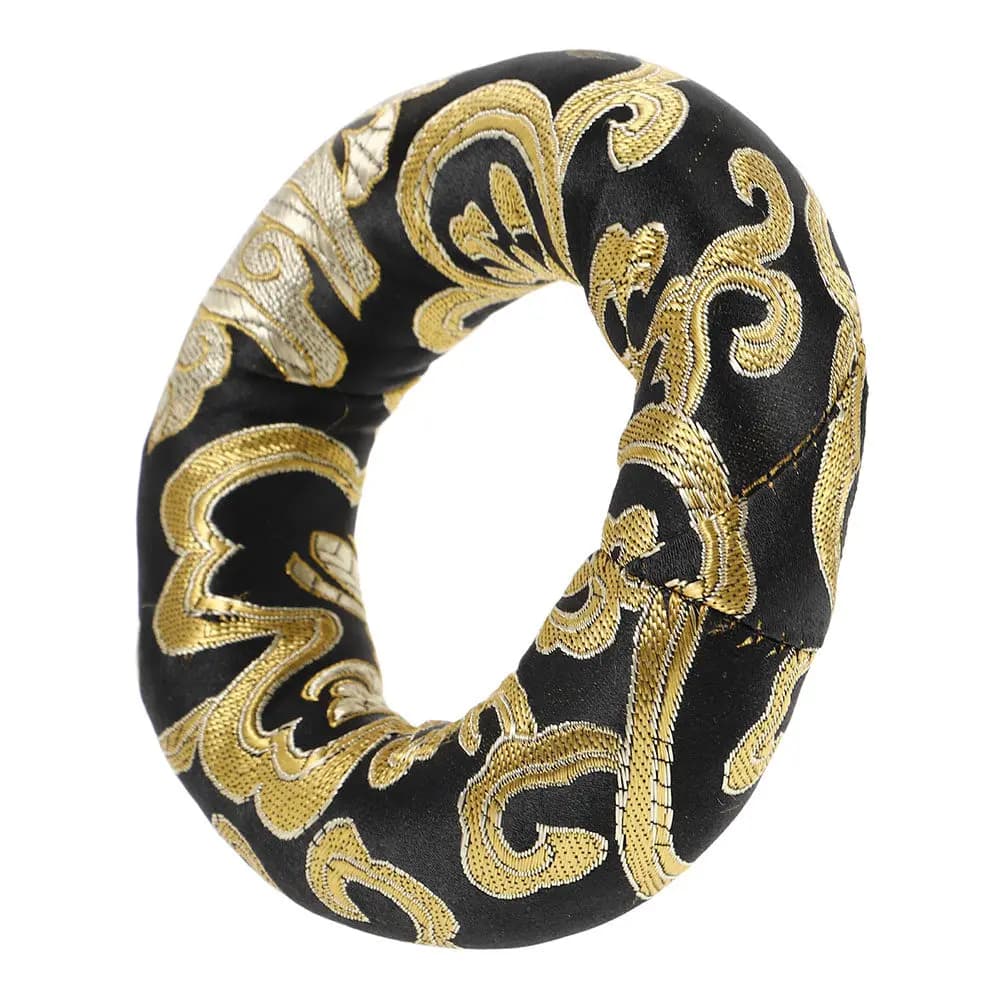 Handmade Brocade Art Silk Singing Bowl Cushion Round Shape Meditation Sound Bowl Pad Home Decor 10Cm Round Silk Cushion