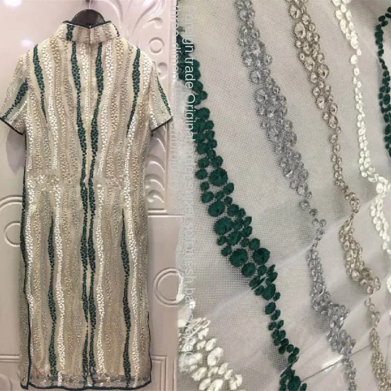 Tessuto a rete ricamato per camicie eleganti in jacquard di pizzo Tessuti Prospettiva Moda Abbigliamento Designer Fai da te Panno da cucire