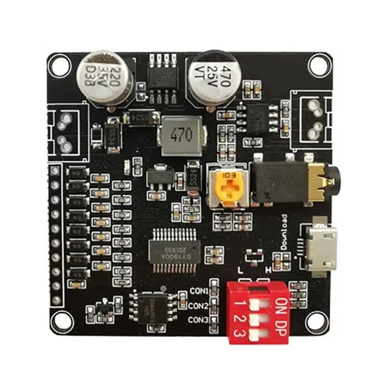 Modulo di riproduzione ABZZ DY-HV8F 12V/24V 10W/20W con memoria flash da 8 MB per Arduino Modulo di riproduzione Micro USB