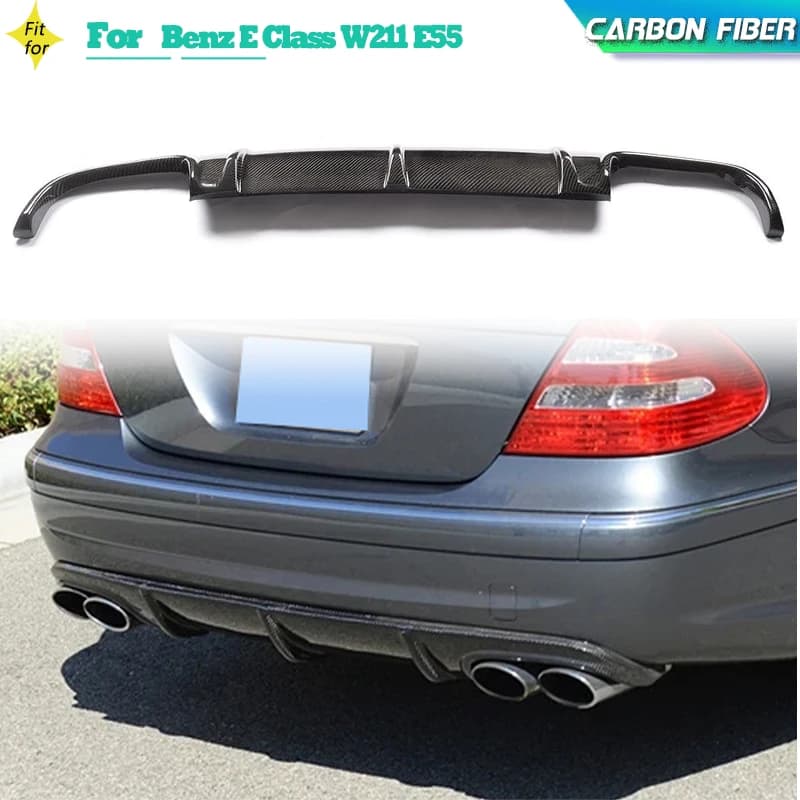 Labbro diffusore paraurti posteriore auto per Mercedes Benz classe E W211 E55 AMG berlina 2002-2006 diffusore posteriore Spoiler FRP/fibra di carbonio
