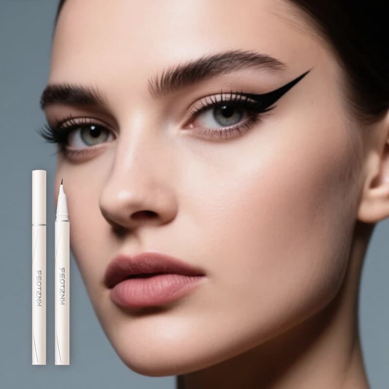 Feotznw eyeliner for fine feathers, waterproof and durable without deburring, suitable for beginners, quick drying eyeliner