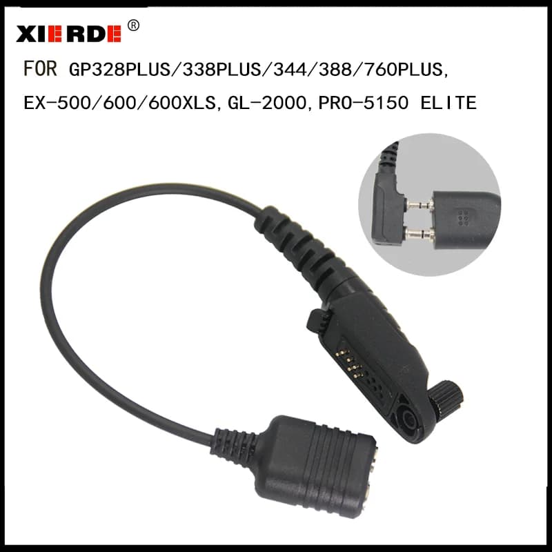 Adattatore K-head per walkie-talkie Adatto per GP328Plus GP338PLUS EX500 EX560 GL2000 adattatore audio K-head a doppio pin/convertitore