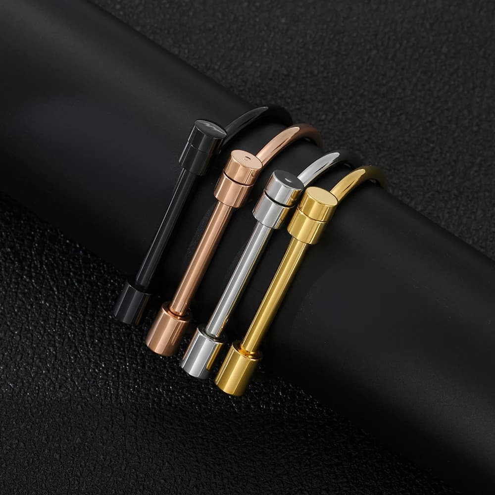 Men's Bracelets Stainless Steel Horse with Luxury Fashion Screw, Women's Jewelry, Valentine's Day Gift