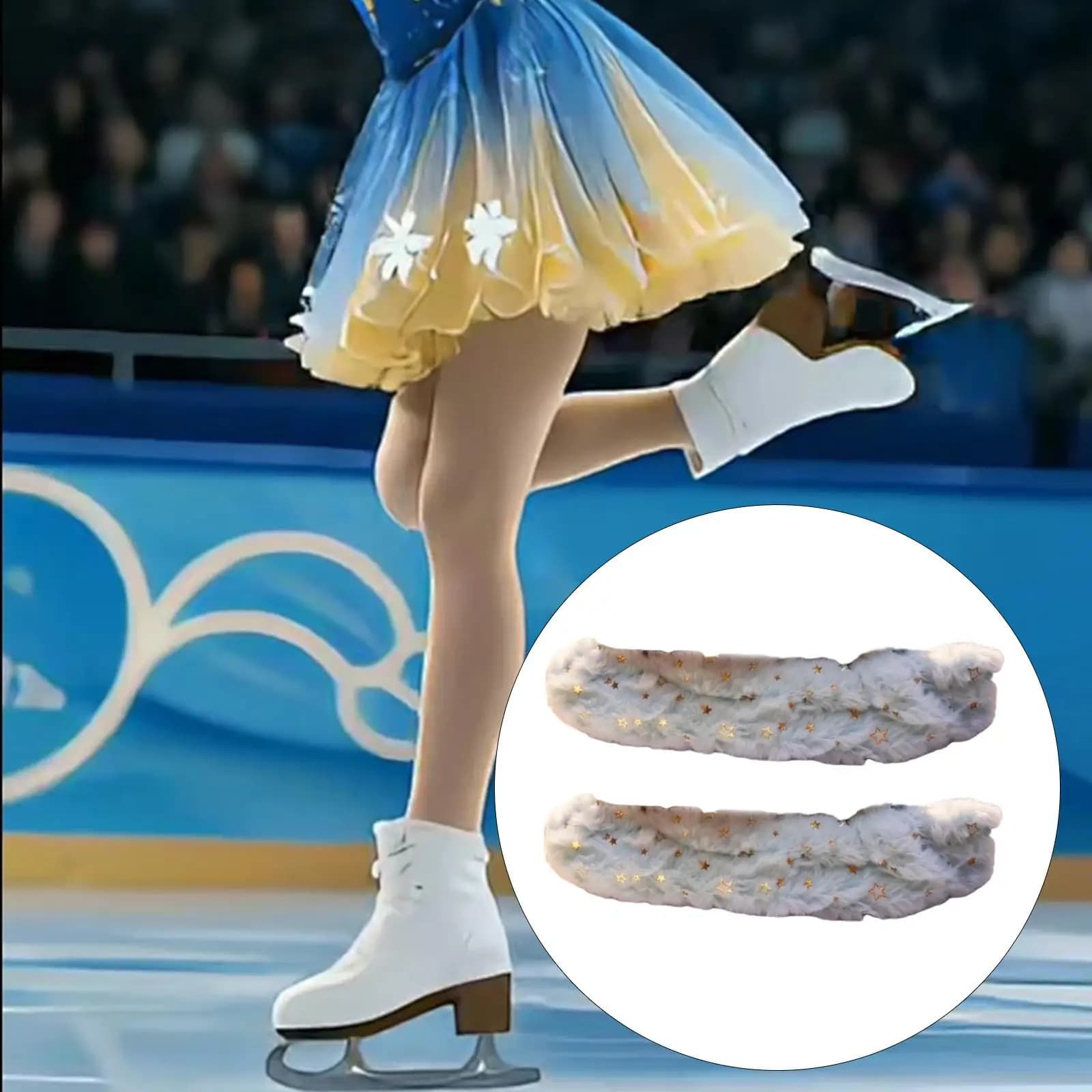 Coprilama per Pattini da Ghiaccio in Fibra Acrilica Resistente, Protezione Antigraffio per Pattini Artistici e Hockey, Accessori Invernali