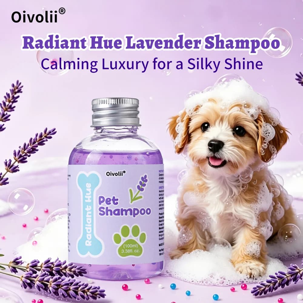 Pet Shampoo Lavender Bead Oil Control Deodorizing Soft Shiny Coat Grooming for Small Puppies Kittens All Breeds Cats and Dogs
