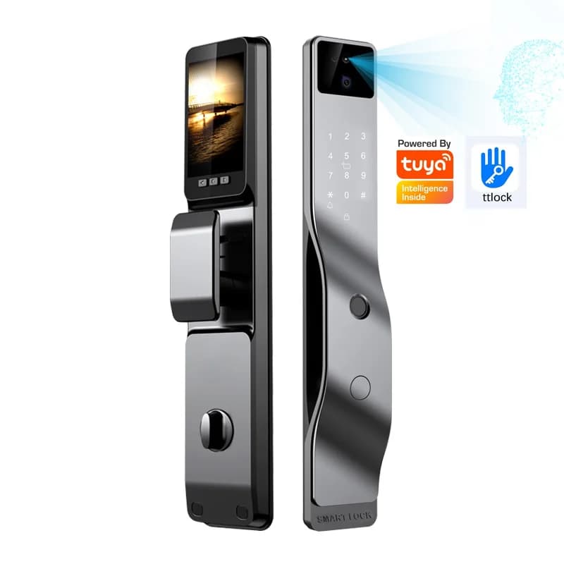 Serratura Intelligente Tuya con Riconoscimento Facciale 3D, Funzione Interfono Visivo, Telecamera e Sistema Biometrico Senza Chiave Ttlock