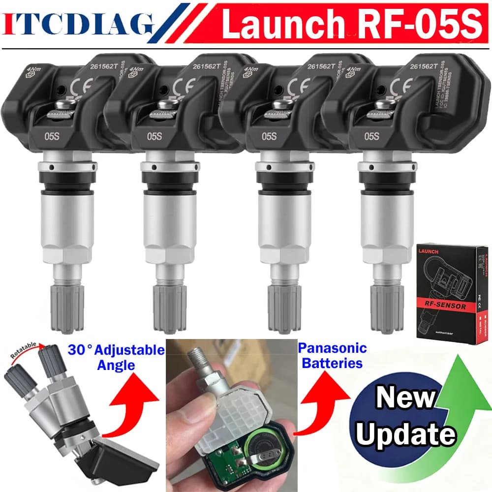 Strumento di Riparazione e Programmazione Pressione Pneumatici Auto LAUNCH X431 LTR-05S con Sensore RF LTR-VS RF-05S TPMS e Strumento LAUNCH CRT5011E I-TPMS