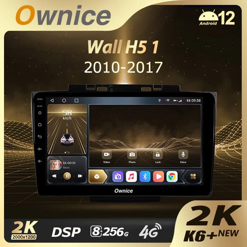 Ownice K6 + 2K per Great Wall Hover Haval H5 1 2010 - 2017 Autoradio Lettore video multimediale Navi Stereo GPS Android 12 No 2 Din