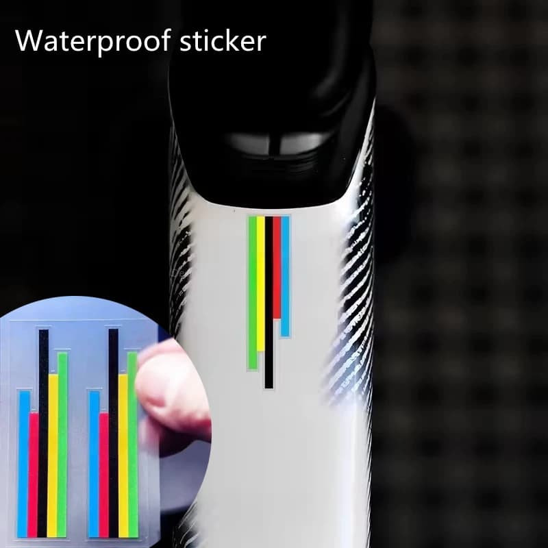 2 adesivi UCI Champion Rainbow impermeabili e riflettenti per telaio bici, forcella anteriore, tubo superiore, manubrio, decorazione