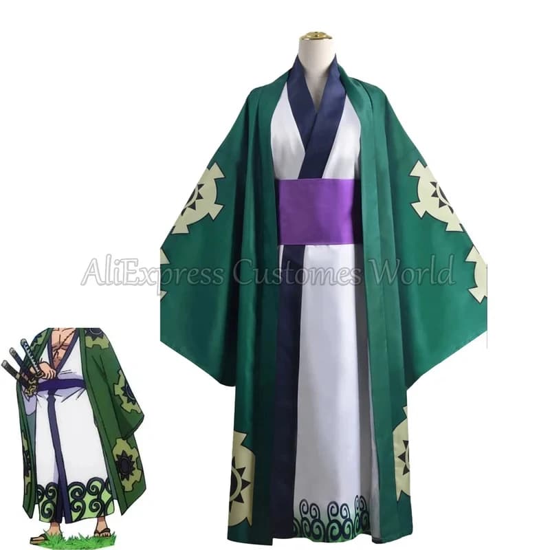 ✿ 2026 ✿ Costumi Cosplay Anime Roronoa Zoro, Kimono, Accappatoio, Uniformi Zoro per Halloween, per Uomini e Donne ✿