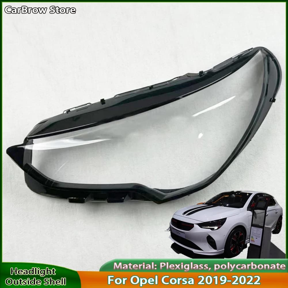 Custodia trasparente trasparente per faro per Opel Corsa 2019 2020 2021 2022 Sostituzione della copertura protettiva originale dell'obiettivo del faro