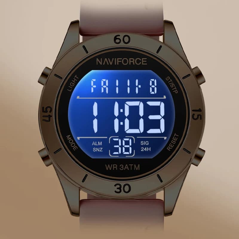NAVIFORCE Orologio da polso digitale da donna originale alla moda con cinturino in silicone 3ATM Orologi impermeabili Orologio da donna di lusso per regali femminili