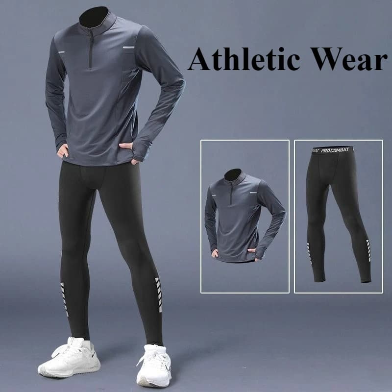 Set di abbigliamento sportivo da corsa da uomo primaverile Abbigliamento da palestra traspirante Abbigliamento sportivo elasticizzato Tute da allenamento per uomo Tuta da allenamento