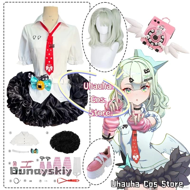 Zenless Zone Zero Chinatsu Remiel Costume Cosplay {Uhauha Cos} Parrucca Gonna Borsa Vestito Halloween Angeli del Delusion Travestimento