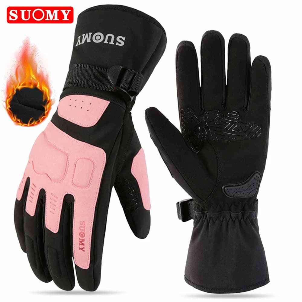 SUOMY Guanti da moto Guanti impermeabili Uomo Donna Guanti da equitazione per moto Touch screen antivento Guanti da motocross invernali