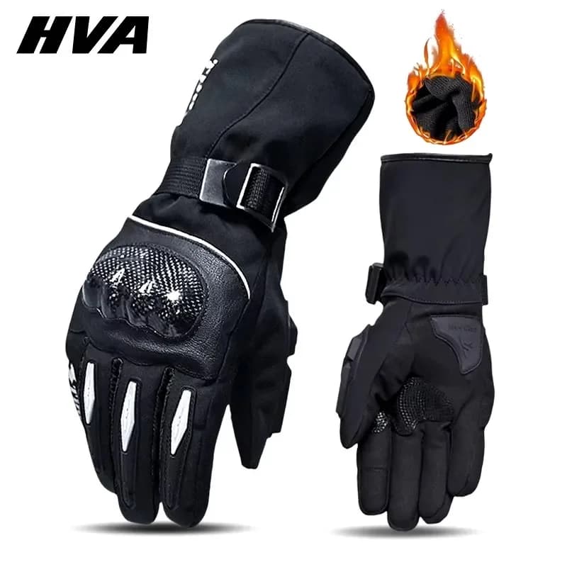 Guanti da moto HVA antivento caldi antiscivolo touch screen durevoli da uomo moto equitazione guanti da motocross guanti moto invernali