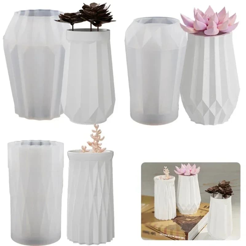 Stampo in Silicone 3D per Vaso, Stampo Fai-da-Te per Resina Epossidica, Gesso e Cemento, Stampi per Ornamenti Fatti a Mano per Decorazioni Casa e Giardino