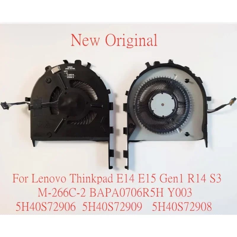 FORNewOriginale Ventola di raffreddamento del computer portatile per Lenovo Thinkpad E14 E15 Gen1 R14 S3 M-266C-2 BAPA0706R5 H Y003 5H40S72906 5H40S72909 5H40S7
