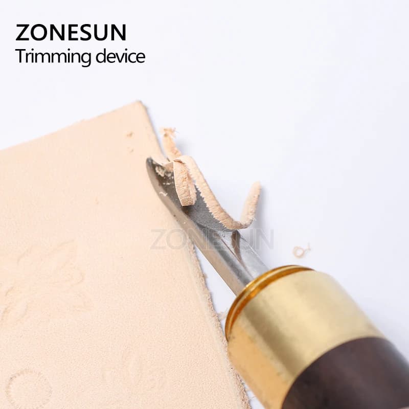 ZONESUN Set di Utensili per Lavorazione del Cuoio, 1 Pezzo, Smussatore per Bordi da 1,2mm, Strumento per Lavorazione Artigianale del Cuoio Fai-da-Te