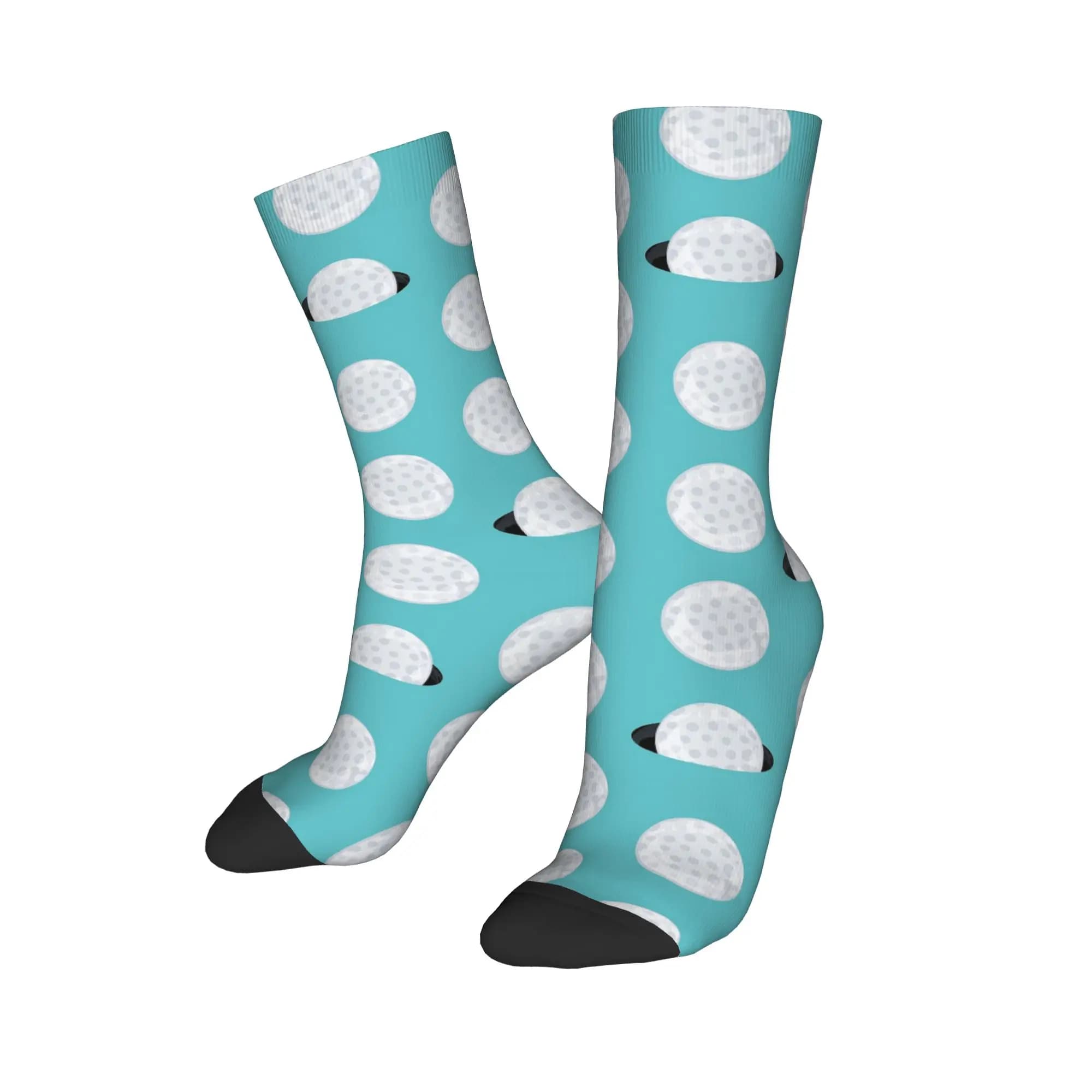 Calze lunghe con motivo a pallina da golf per tutte le stagioni, calze lunghe Harajuku Hip Hop, accessori per uomo e donna, regali di Natale