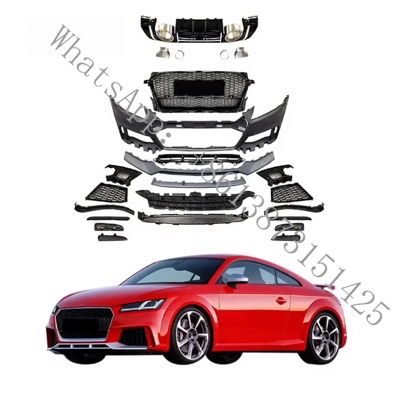 Kit Carrozzeria Stile TTRS per TT TTS, Materiale PP, Paraurti Anteriore, Spoiler Anteriore, Griglia, Minigonne Laterali, Diffusore Posteriore - Nuovo