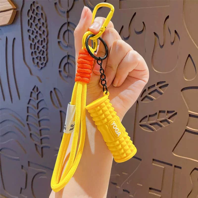 Fashion Keychain For Bag Mini Foam Roller Fitness Keychain Silicone Gym Workout Gifts for Gym Lovers Bag Charm